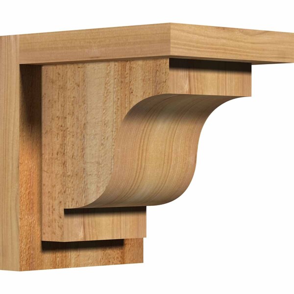Ekena Millwork Newport Rough Sawn Corbel w/Backplate, Western Red Cedar, 6"W x 8"D x 8"H COR06X08X08NEW01RWR - main